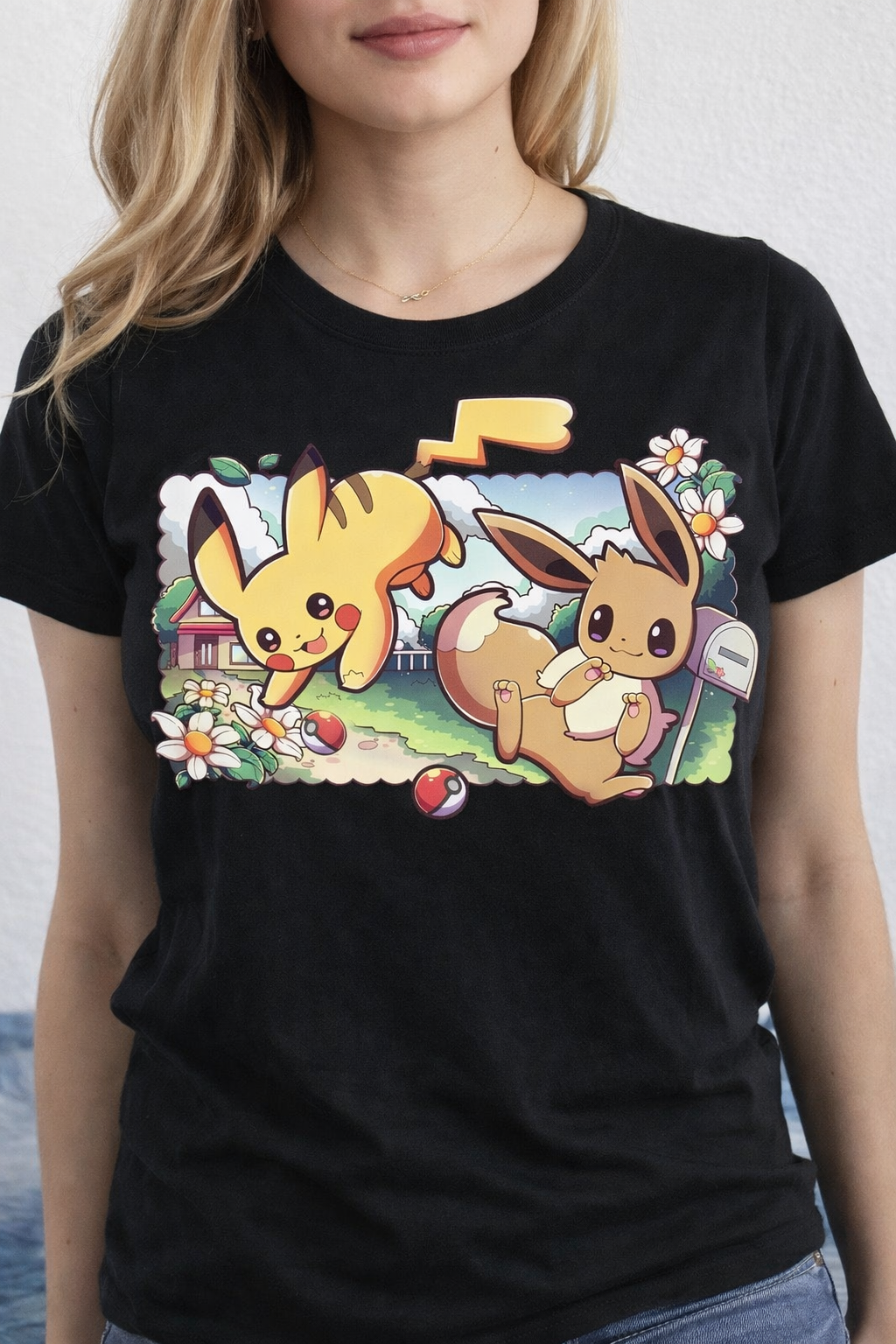 EEVEE & PIKACHU Womens T-Shirt